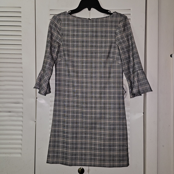 H&M Plaid Shift Bell Dress With Bell Cuffs - Picture 2 of 7